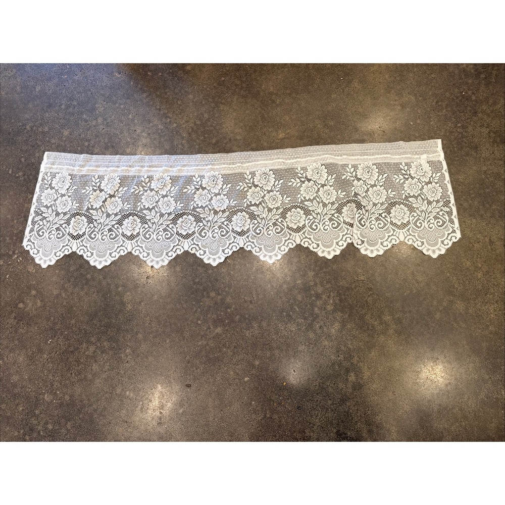 off white lace valance‎ 56x16